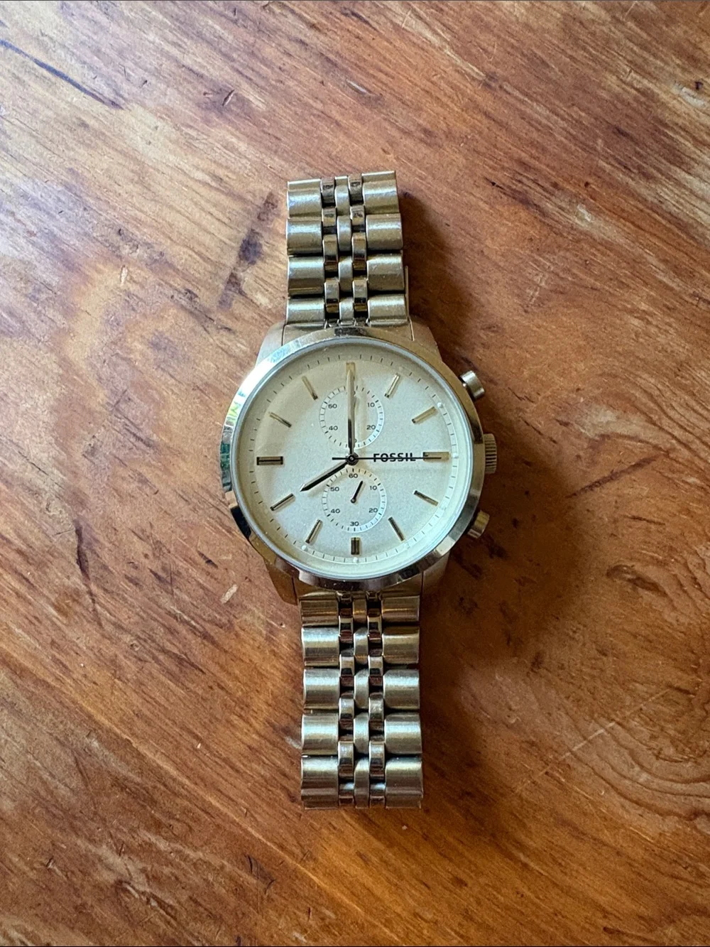 Fossil FS5348 Townsman Beige Dial Men's Watch BROKEN BATTERY